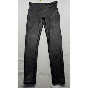 Spanx Faux Leather Leggings Black High Waisted Shaper Womens Large L/G 20110R